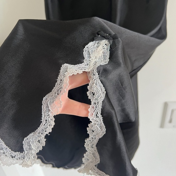 victoria's secret lingerie lace and satin slip dress - black & white, size s - Picture 6 of 8